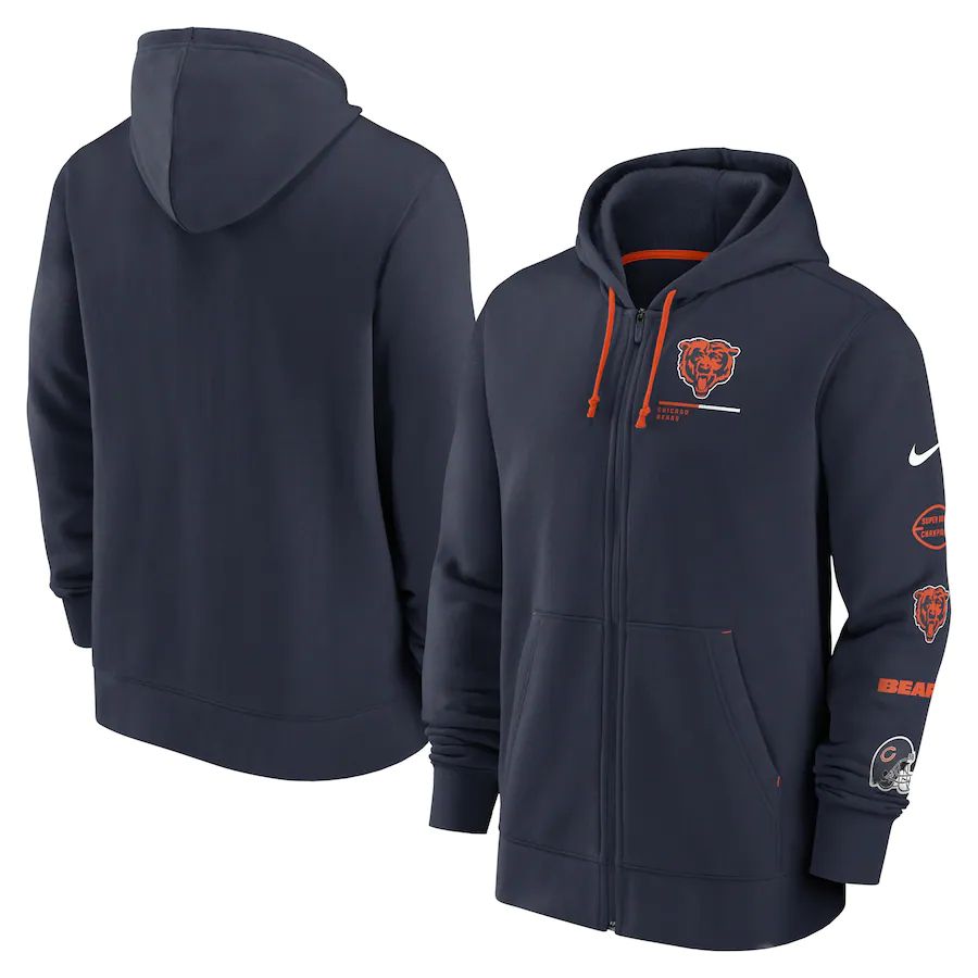 Men Chicago Bears nike navy surrey full zip hoodie->buffalo bills->NFL Jersey